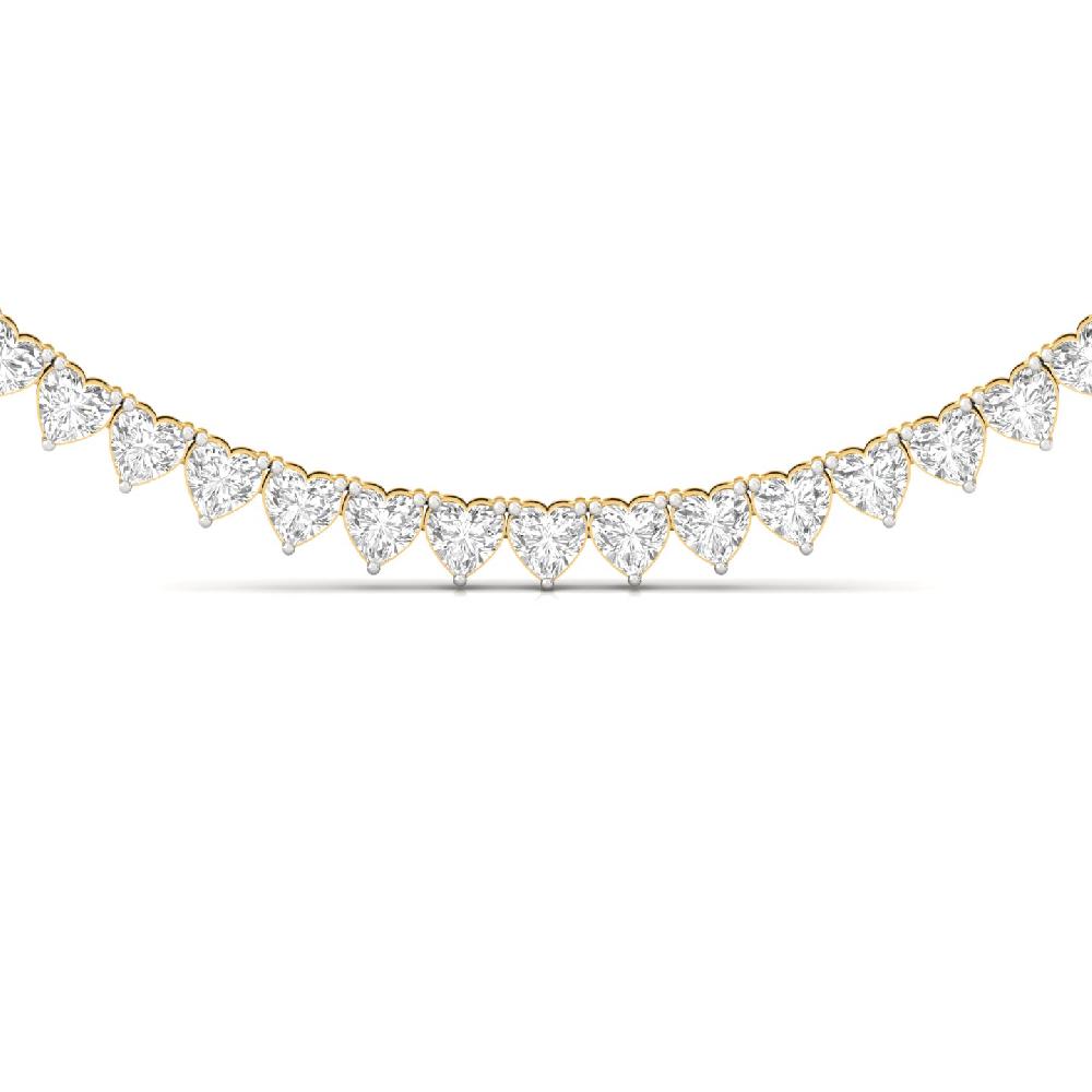 Heart Cut CVD lab Grown Diamond Classic Solitaire Tennis Necklace