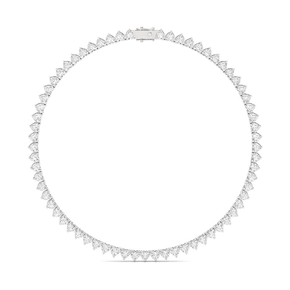 Heart Cut CVD lab Grown Diamond Classic Solitaire Tennis Necklace