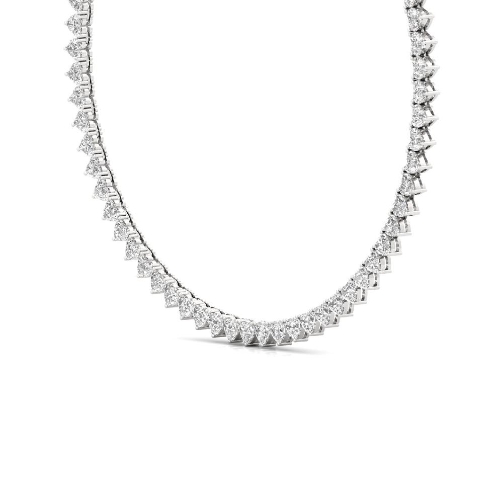 Heart Cut CVD lab Grown Diamond Classic Solitaire Tennis Necklace