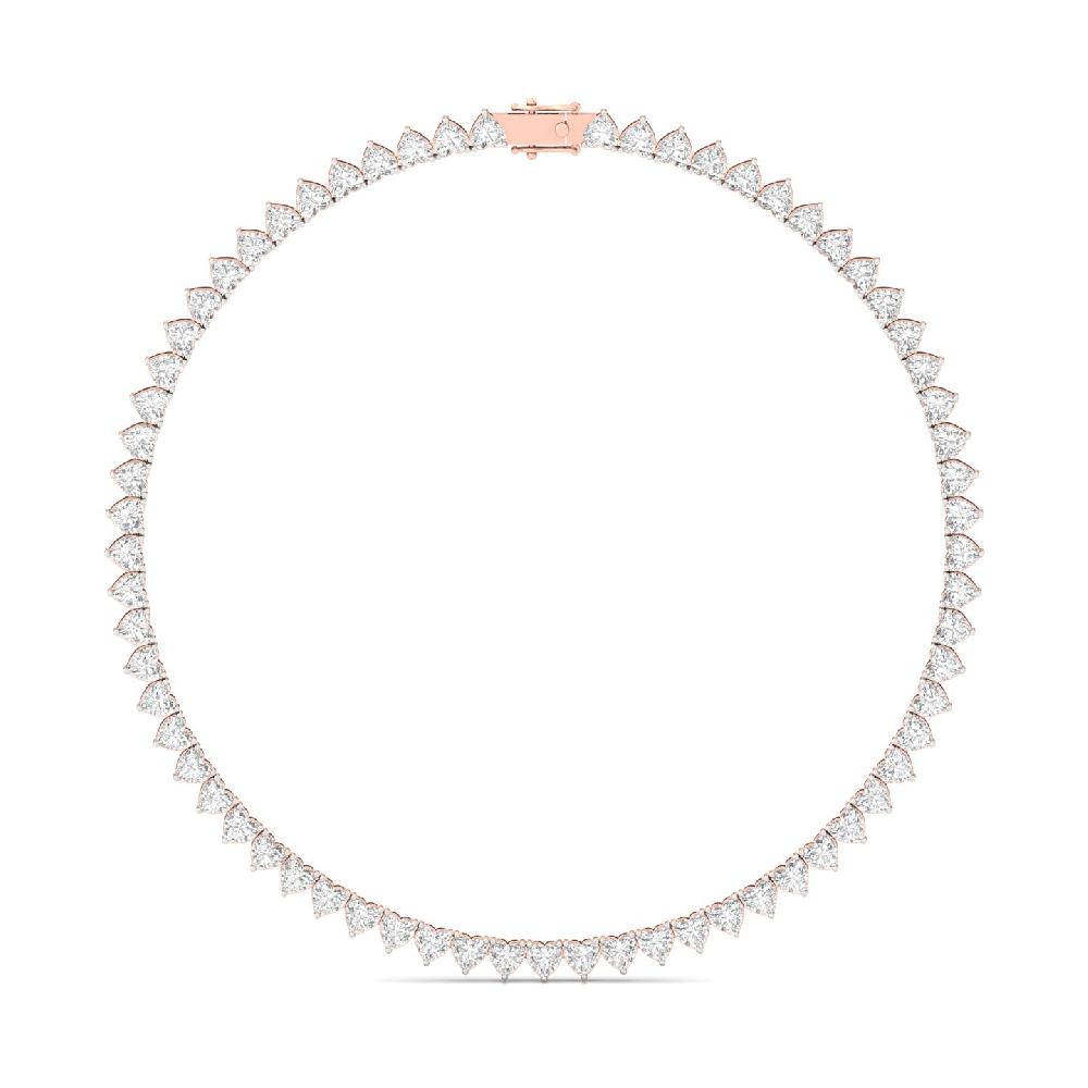 Heart Cut CVD lab Grown Diamond Classic Solitaire Tennis Necklace