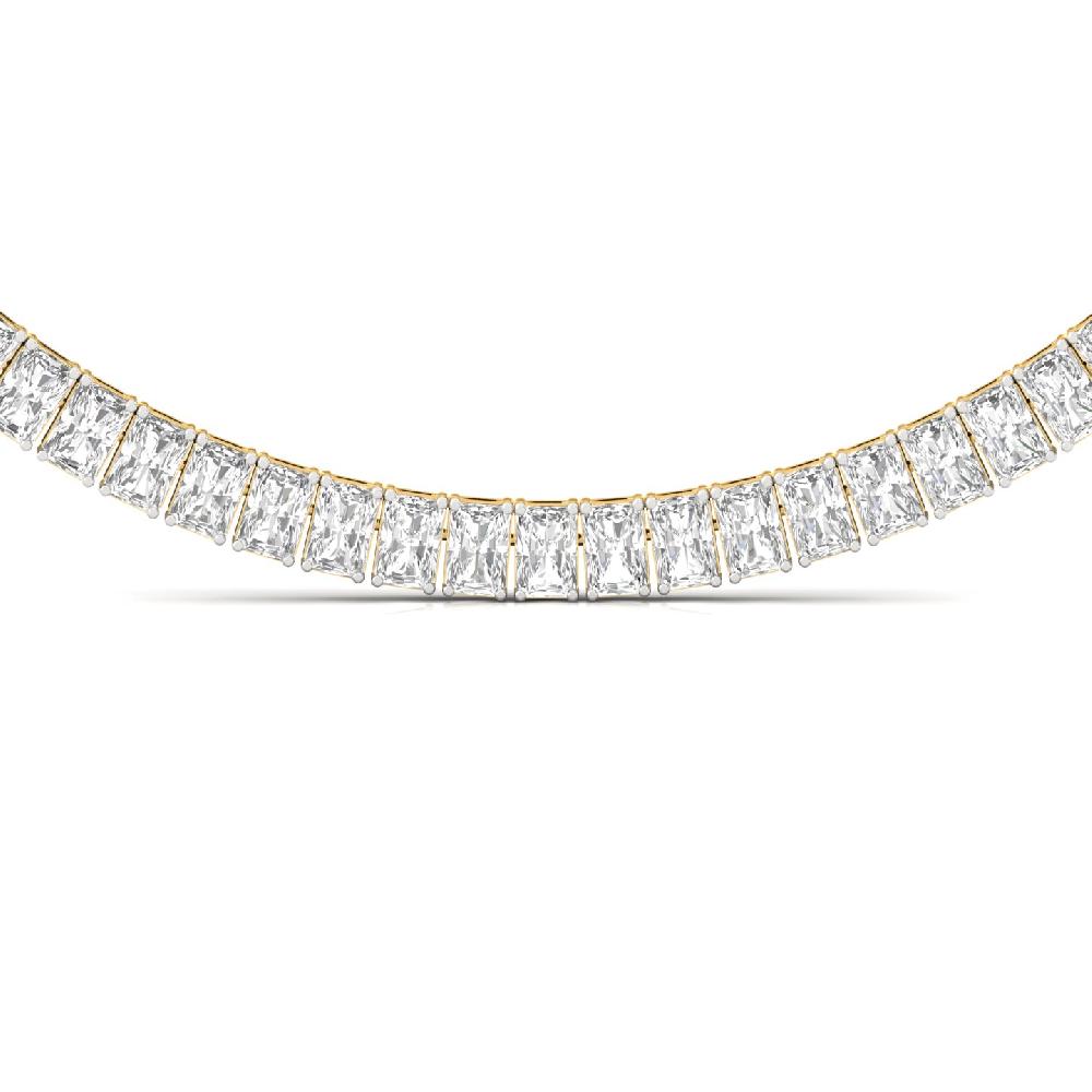 Emerald Cut Lab Grown Diamond Forever Shine Tennis Necklace