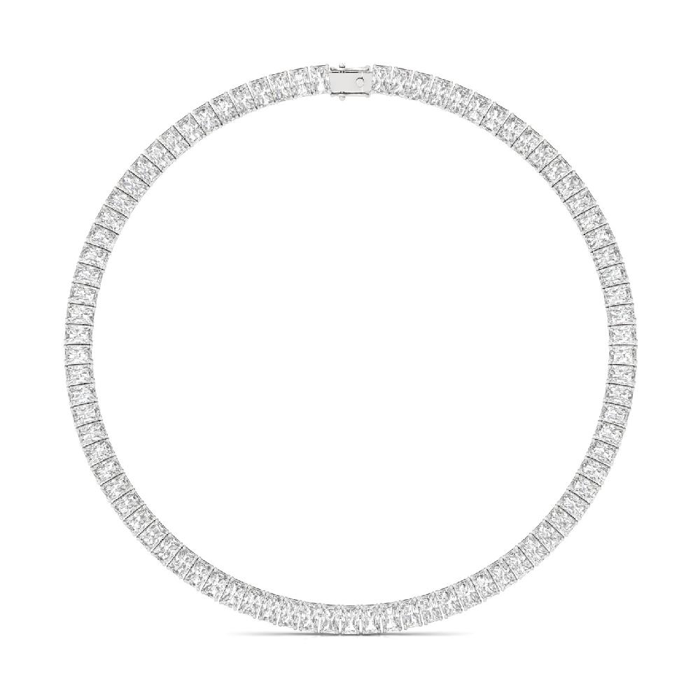 Emerald Cut Lab Grown Diamond Forever Shine Tennis Necklace