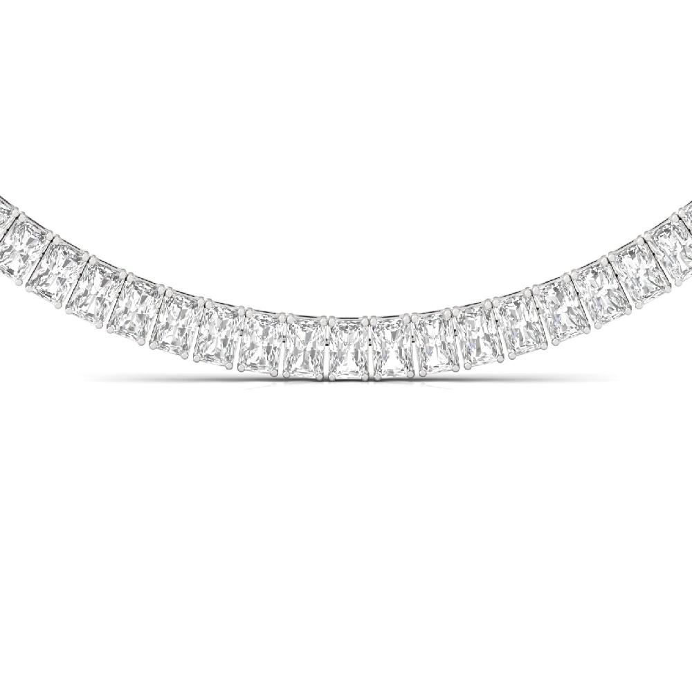 Emerald Cut Lab Grown Diamond Forever Shine Tennis Necklace