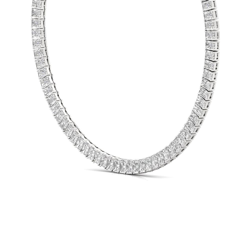 Emerald Cut Lab Grown Diamond Forever Shine Tennis Necklace