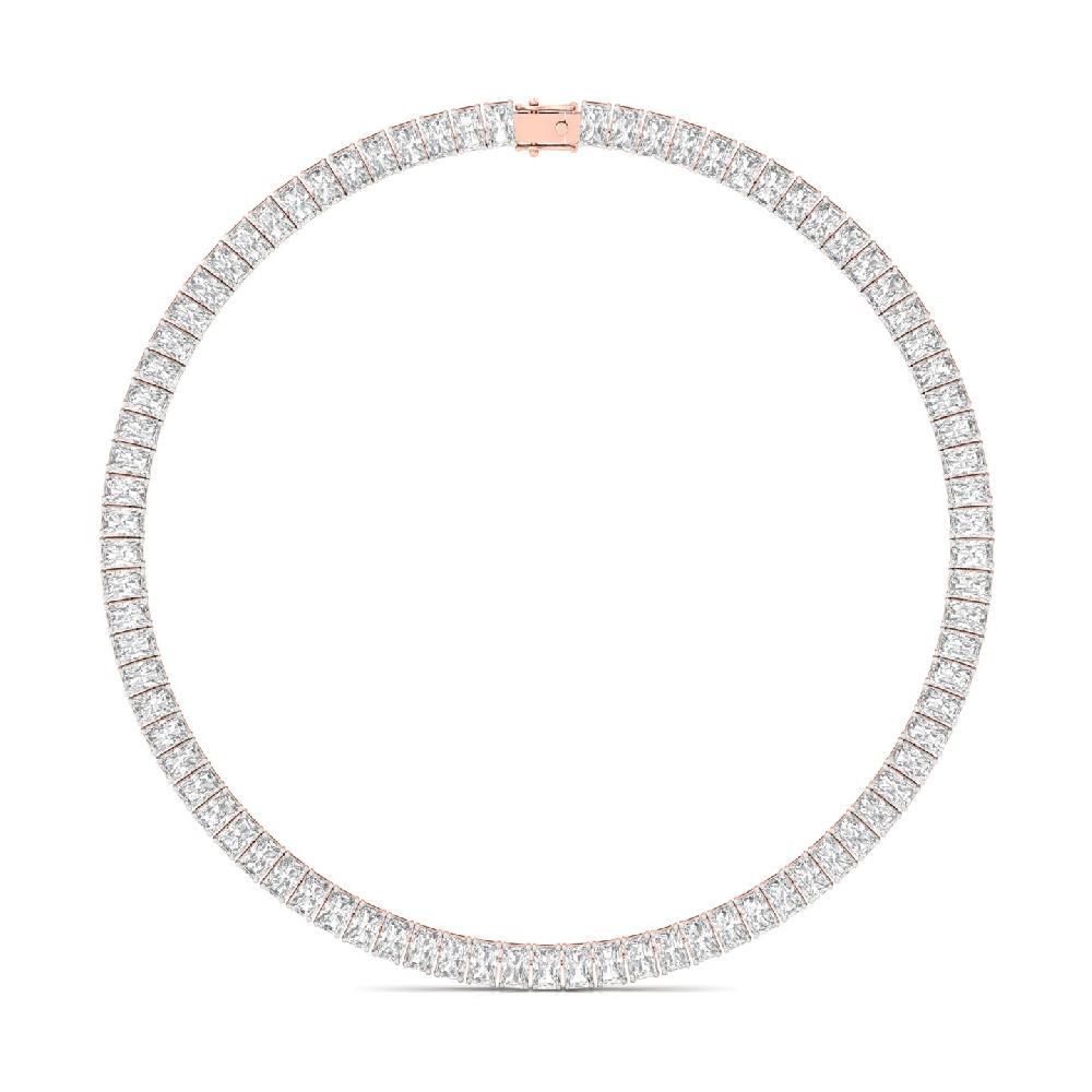 Emerald Cut Lab Grown Diamond Forever Shine Tennis Necklace