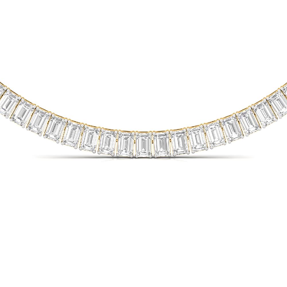 Radiant Cut CVD lab grown Diamond Symphony Tennis Necklace