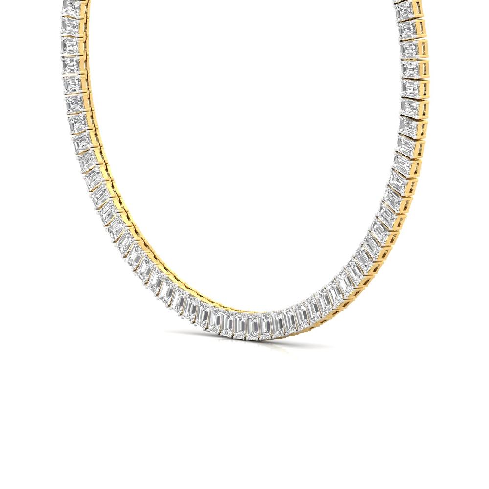 Radiant Cut CVD lab grown Diamond Symphony Tennis Necklace