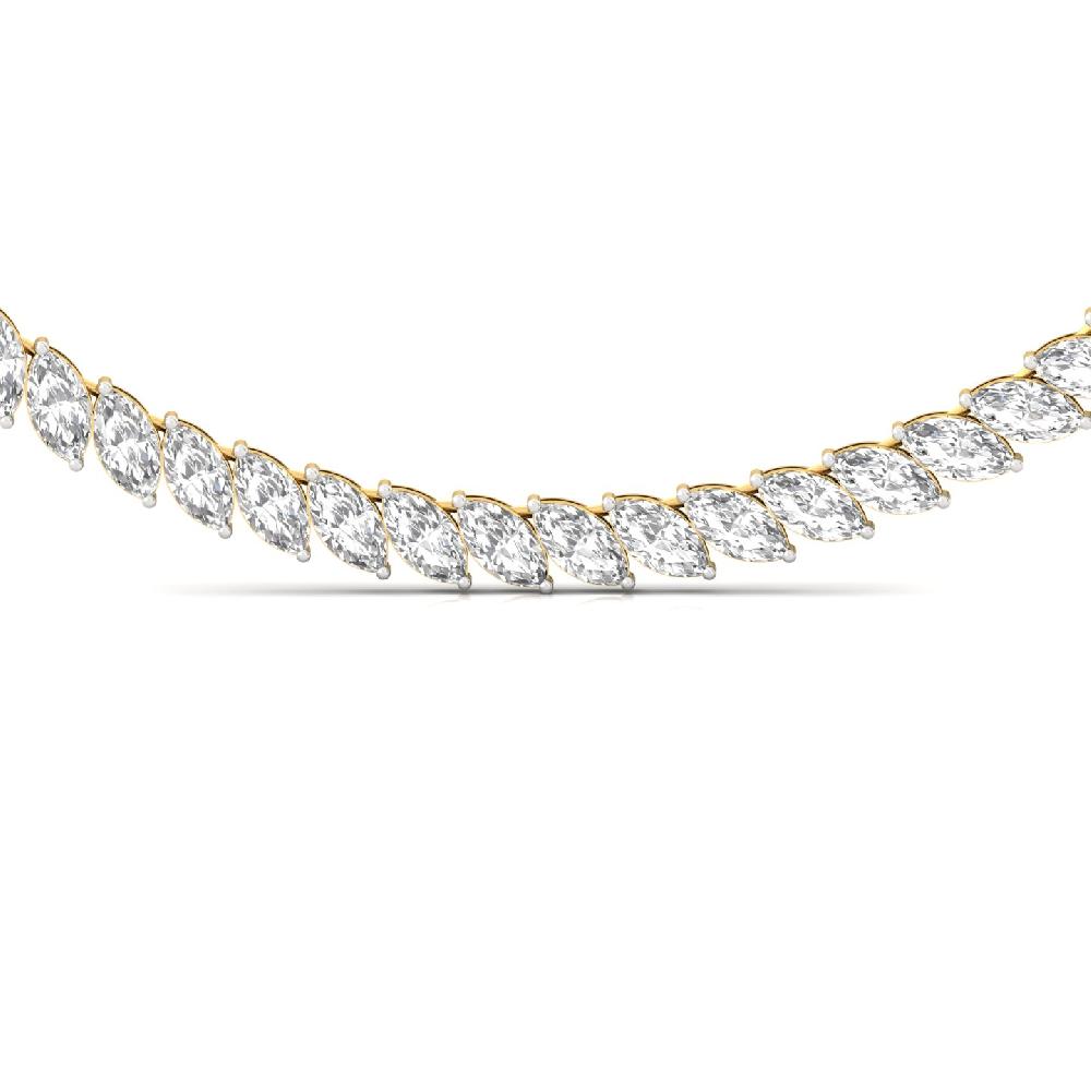 Marquise Cut CVD Diamond Infinity Spark Tennis Necklace