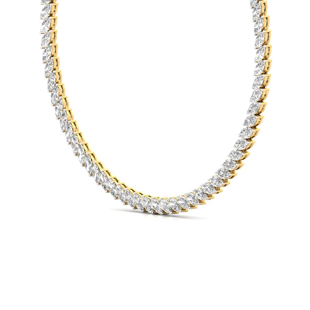 Marquise Cut CVD Diamond Infinity Spark Tennis Necklace