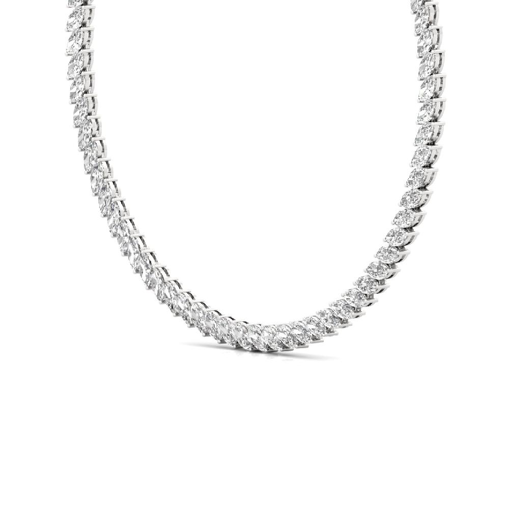 Marquise Cut CVD Diamond Infinity Spark Tennis Necklace