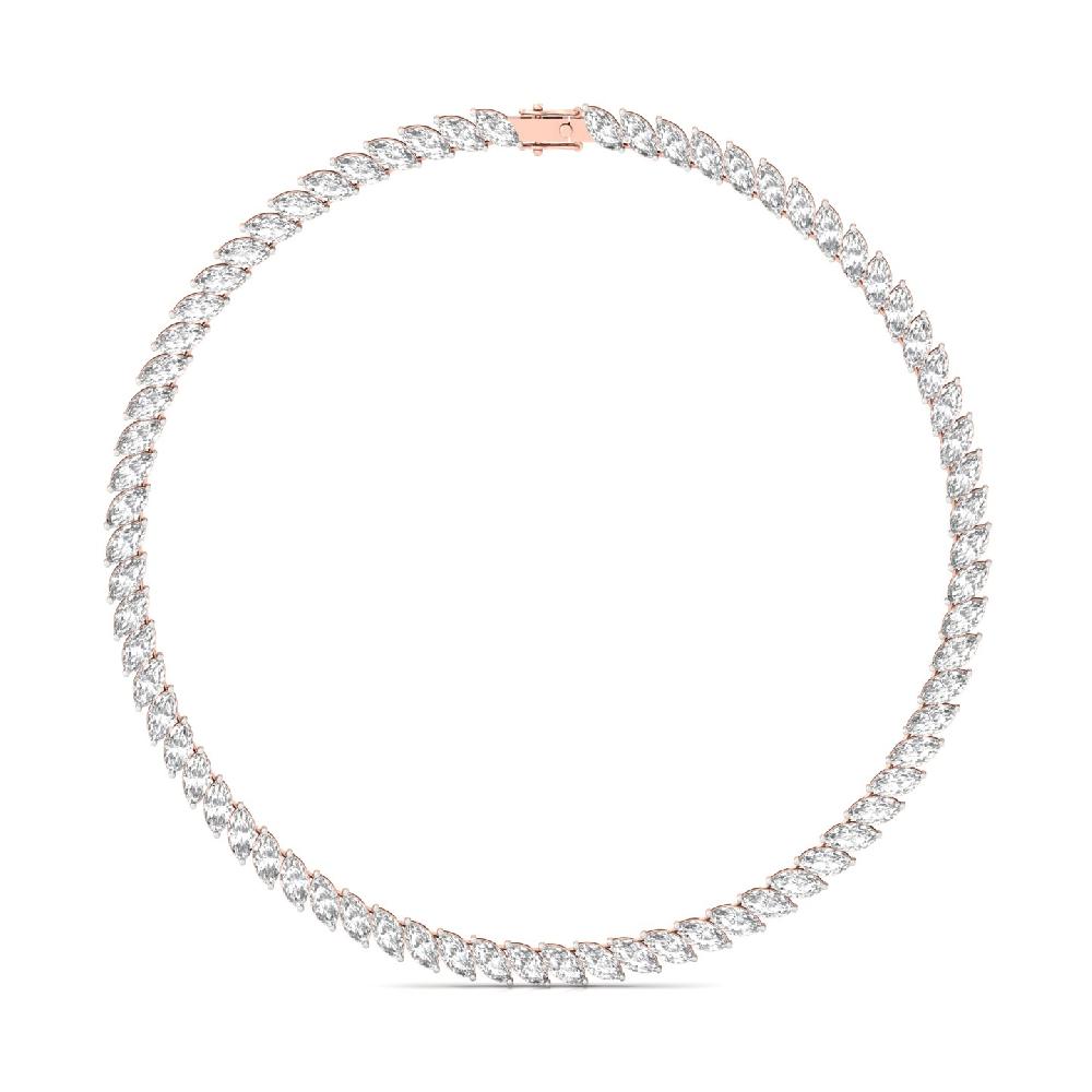 Marquise Cut CVD Diamond Infinity Spark Tennis Necklace