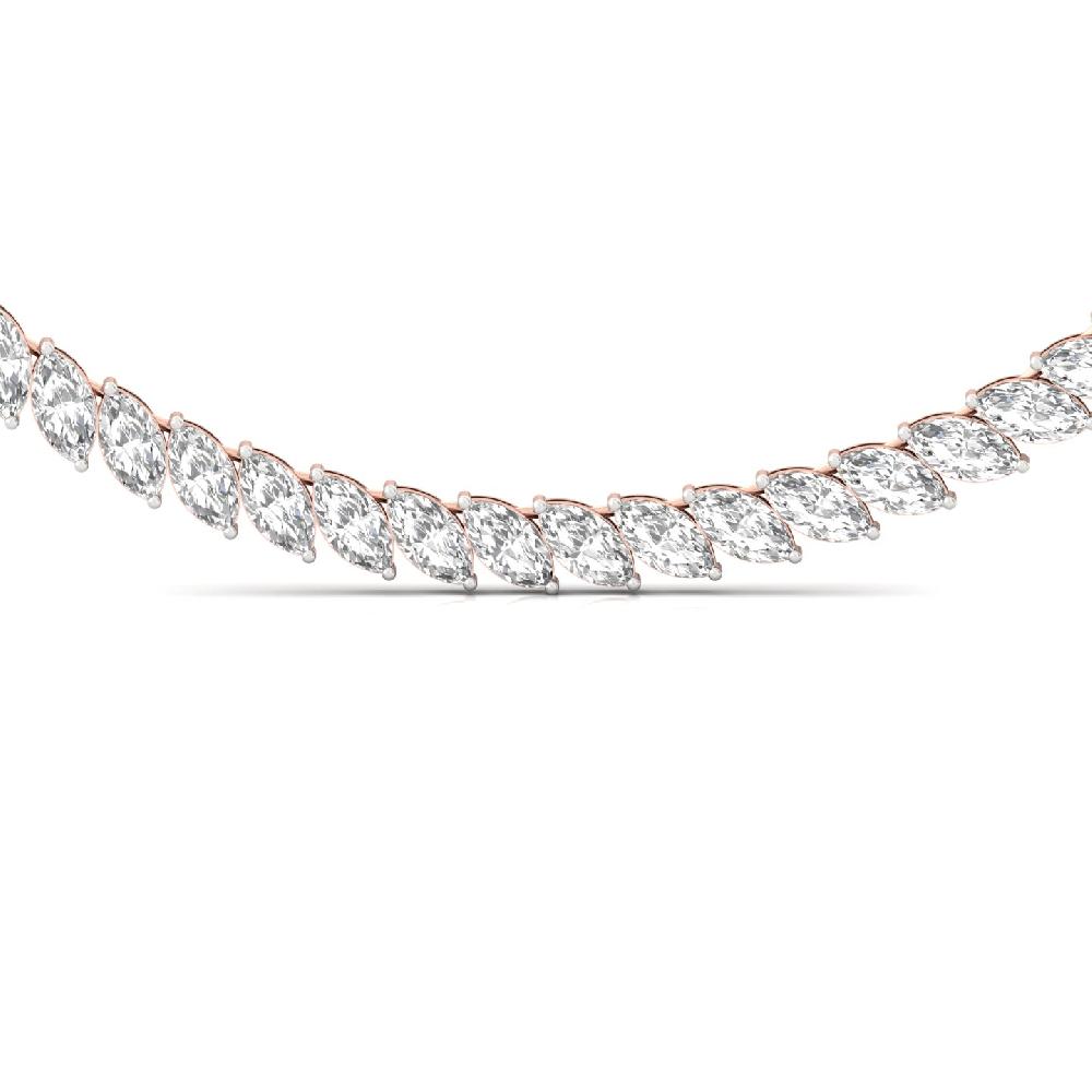 Marquise Cut CVD Diamond Infinity Spark Tennis Necklace