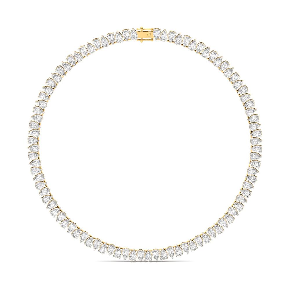 Pear-Cut CVD lab grown Diamond Regal Glow Tennis Necklace
