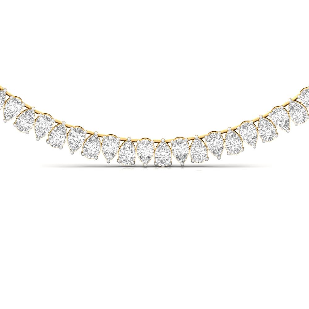 Pear-Cut CVD lab grown Diamond Regal Glow Tennis Necklace
