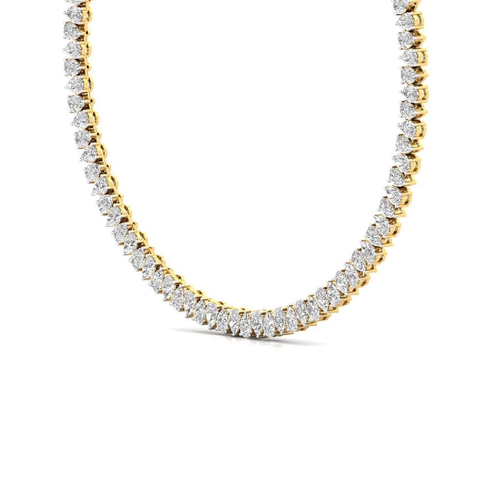Pear-Cut CVD lab grown Diamond Regal Glow Tennis Necklace