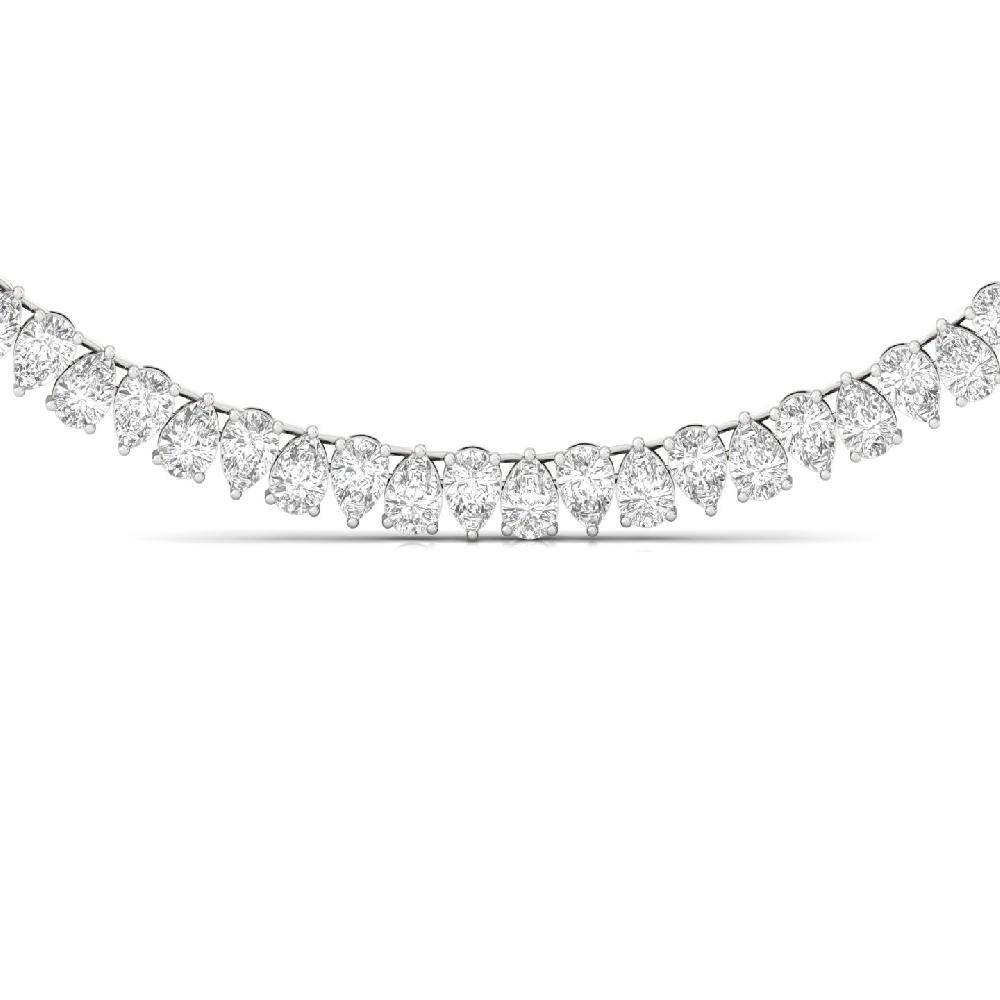 Pear-Cut CVD lab grown Diamond Regal Glow Tennis Necklace