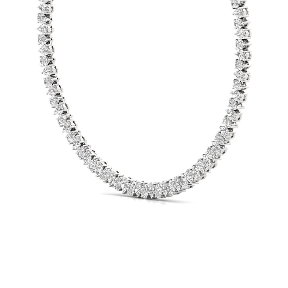 Pear-Cut CVD lab grown Diamond Regal Glow Tennis Necklace