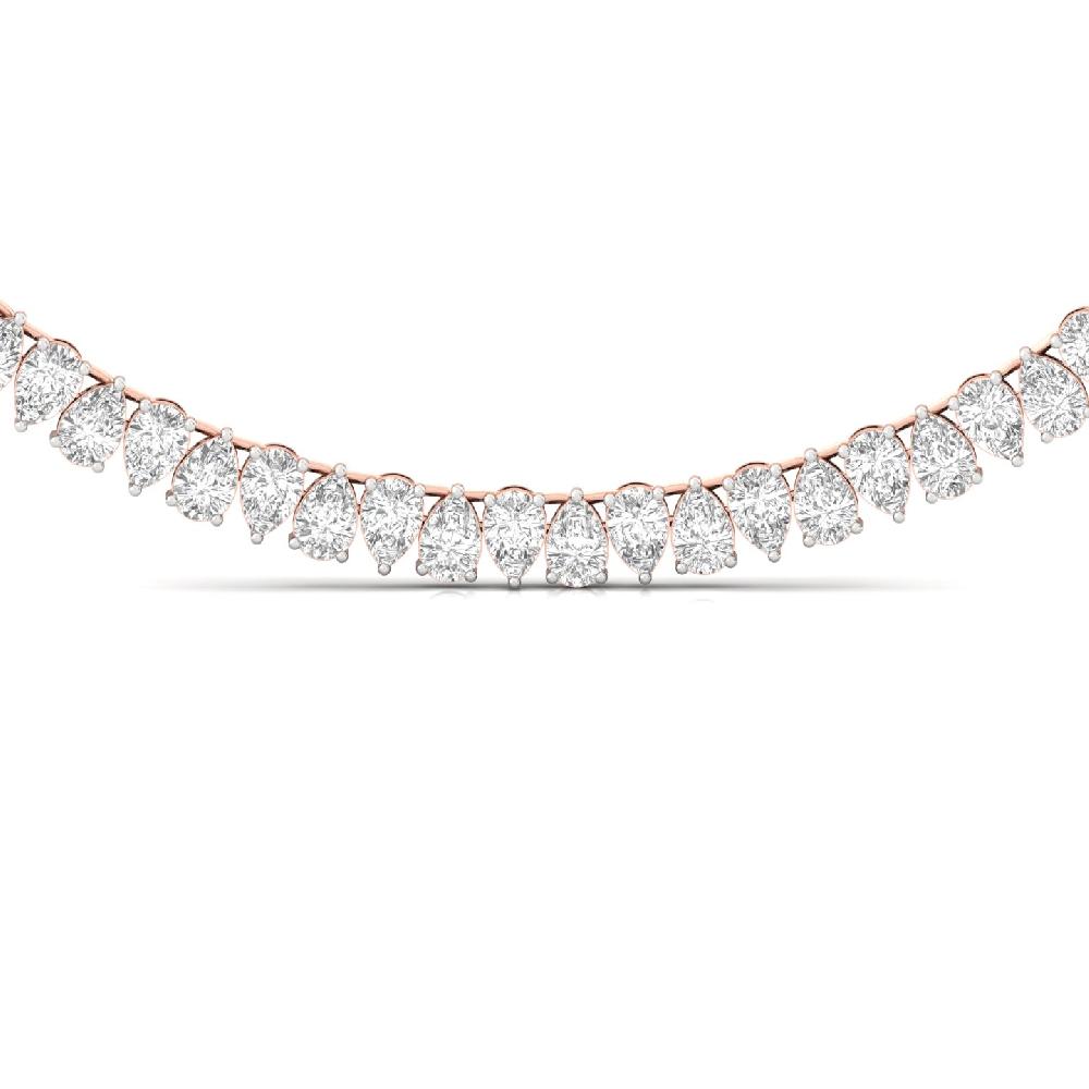 Pear-Cut CVD lab grown Diamond Regal Glow Tennis Necklace