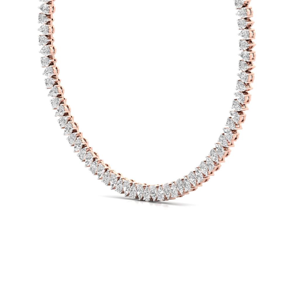 Pear-Cut CVD lab grown Diamond Regal Glow Tennis Necklace