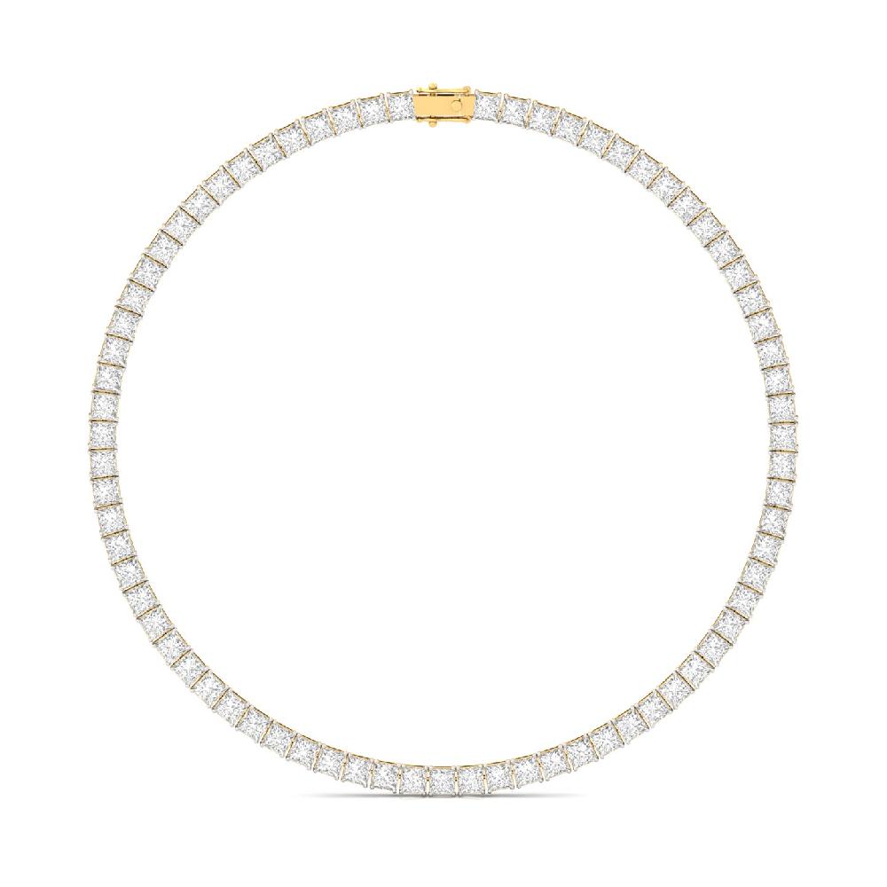 Princess-Cut Lab Grown Diamond Celestial Elegance Tennis Necklace