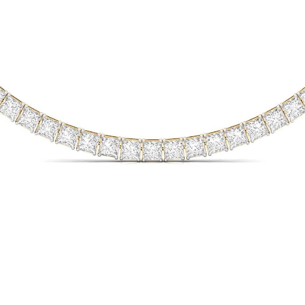 Princess-Cut Lab Grown Diamond Celestial Elegance Tennis Necklace