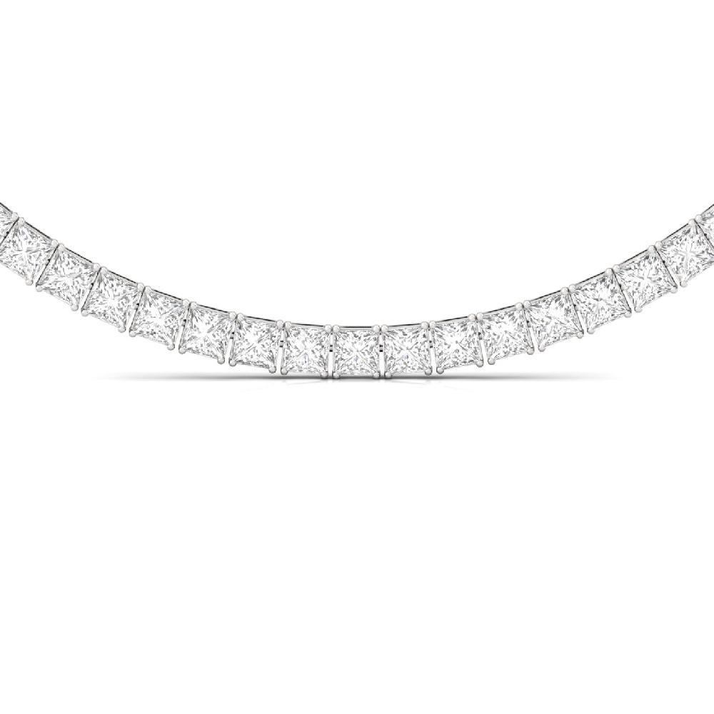 Princess-Cut Lab Grown Diamond Celestial Elegance Tennis Necklace
