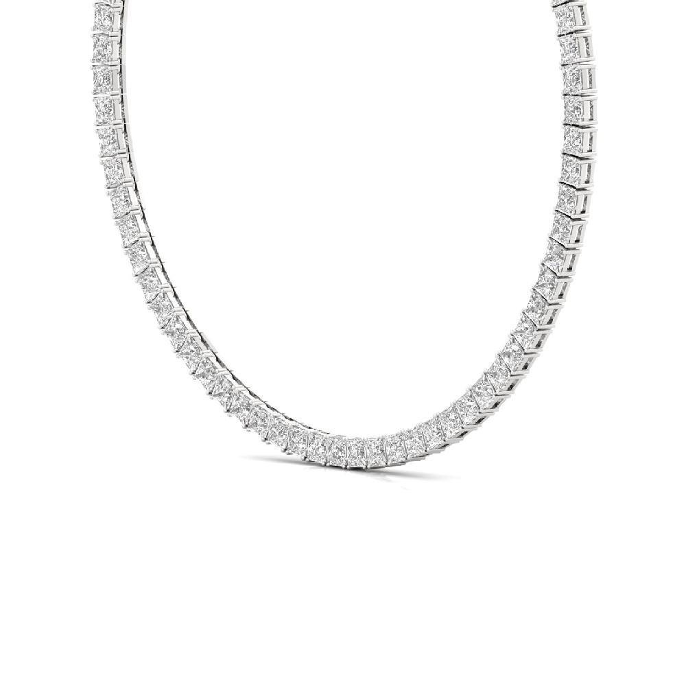 Princess-Cut Lab Grown Diamond Celestial Elegance Tennis Necklace