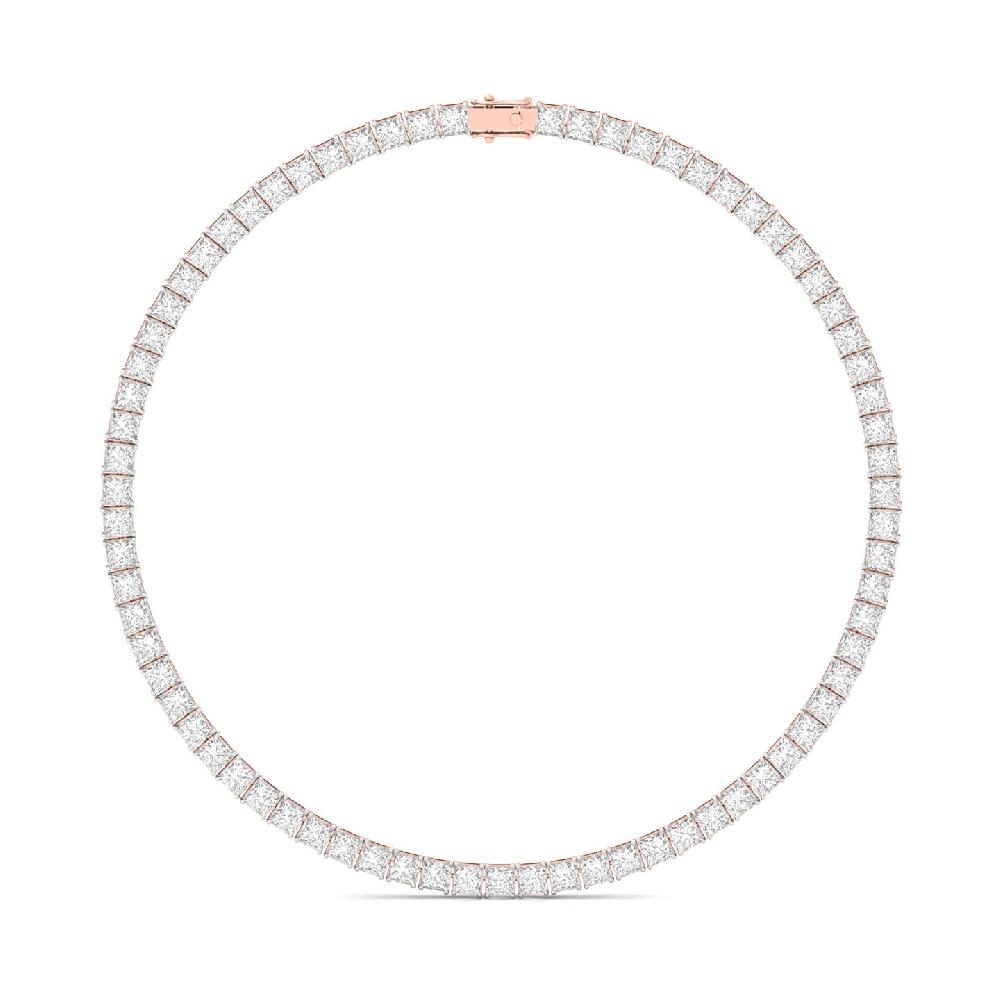 Princess-Cut Lab Grown Diamond Celestial Elegance Tennis Necklace
