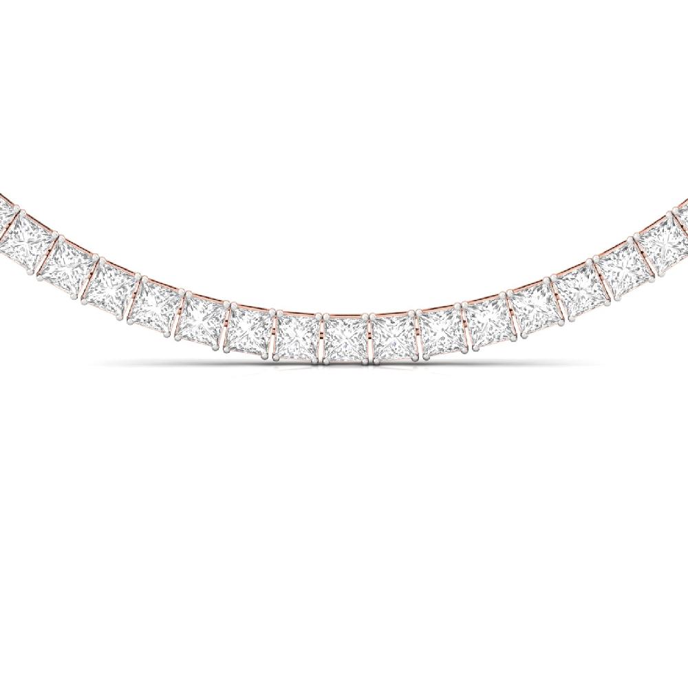 Princess-Cut Lab Grown Diamond Celestial Elegance Tennis Necklace