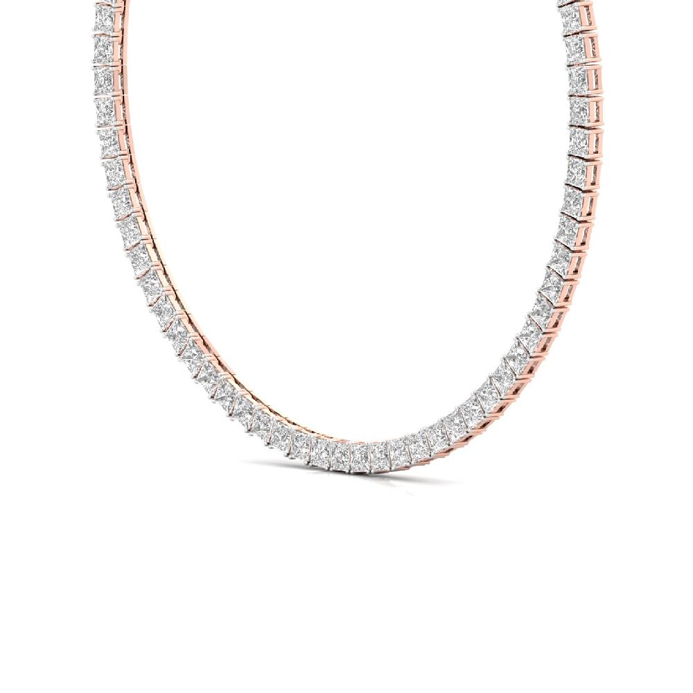 Princess-Cut Lab Grown Diamond Celestial Elegance Tennis Necklace