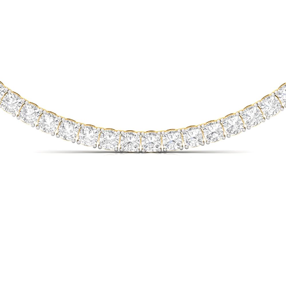 Luxurious Cushion-Cut Lab grown Diamond Tennis Necklace