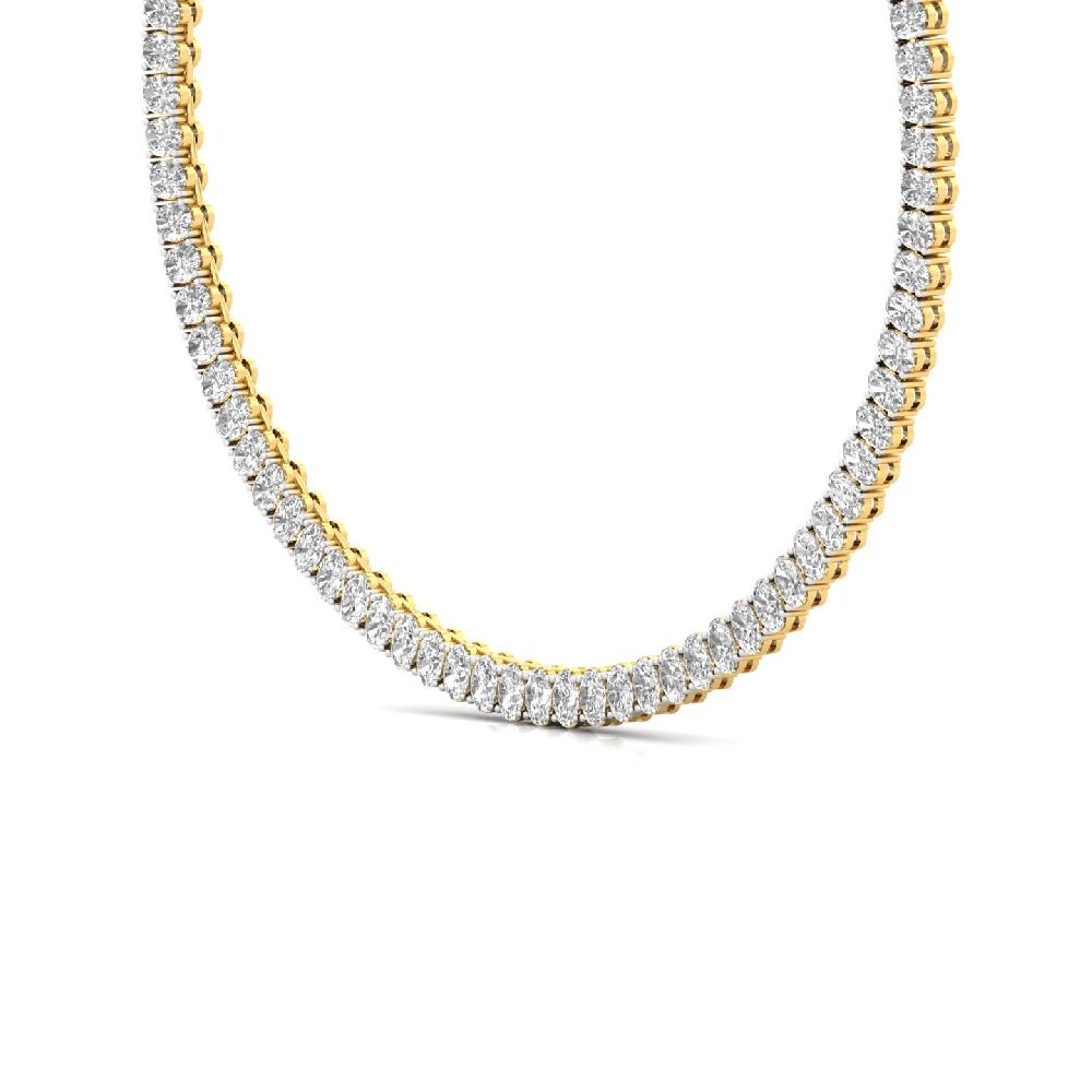 Oval cut CVD Diamond Timeless Radiance Tennis Necklace