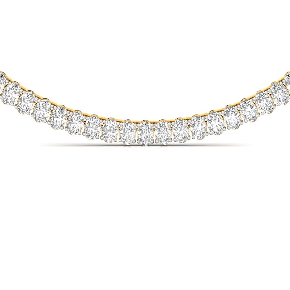 Oval cut CVD Diamond Timeless Radiance Tennis Necklace