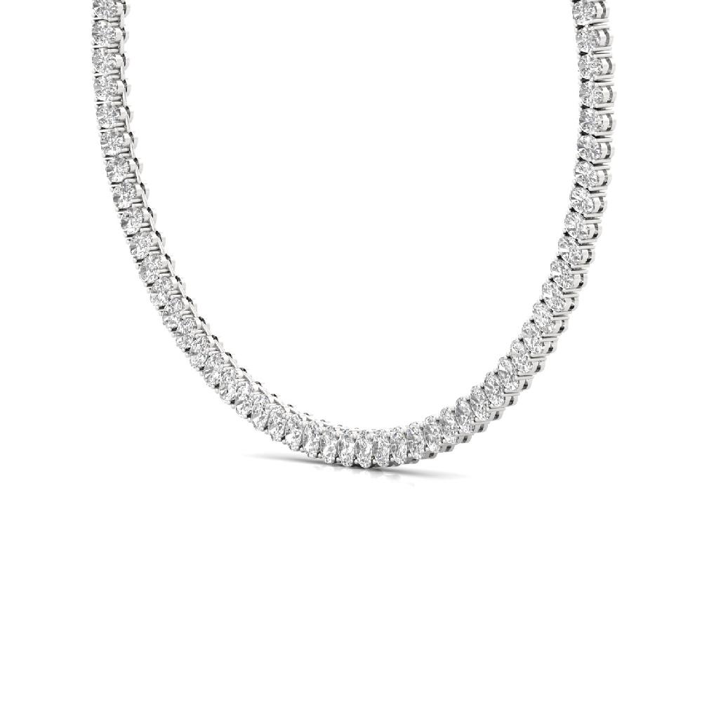 Oval cut CVD Diamond Timeless Radiance Tennis Necklace