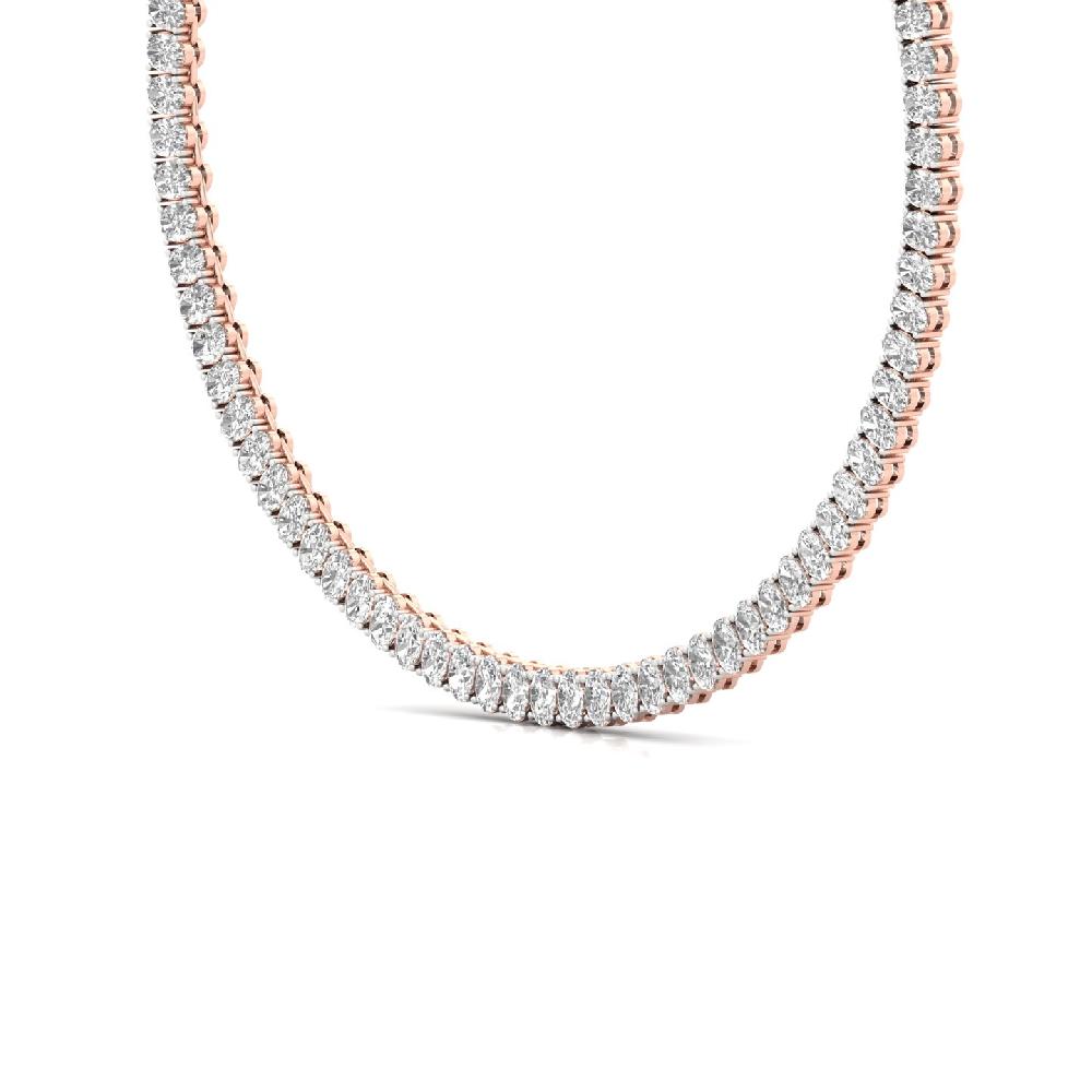 Oval cut CVD Diamond Timeless Radiance Tennis Necklace