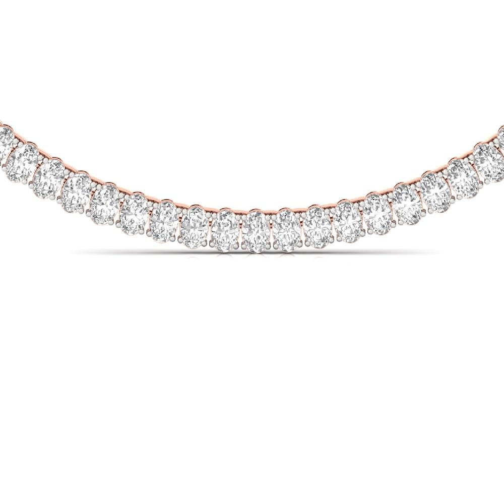 Oval cut CVD Diamond Timeless Radiance Tennis Necklace