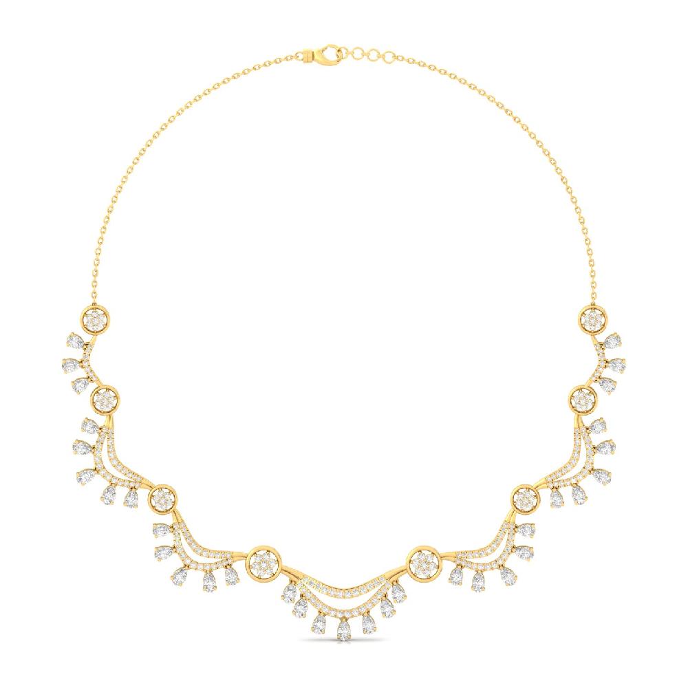Regal Charm Pear & Round CVD Diamond Elegant Necklace