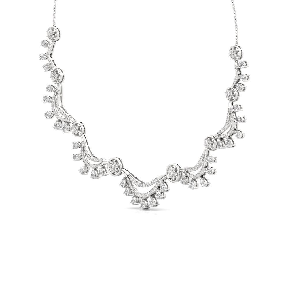 Regal Charm Pear & Round CVD Diamond Elegant Necklace