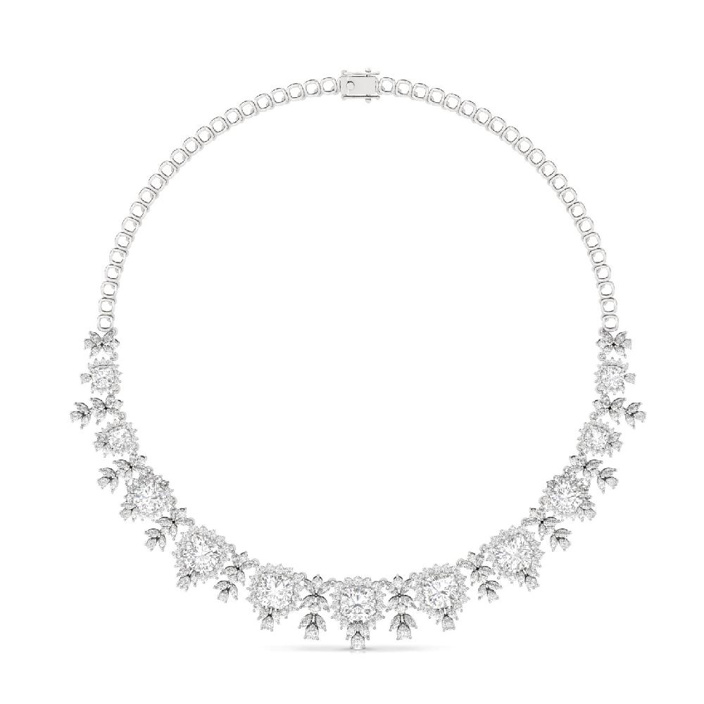 Celestial Elegance Necklace Cushion, Marquise & Pear Lab Grown Diamond Statement Necklace