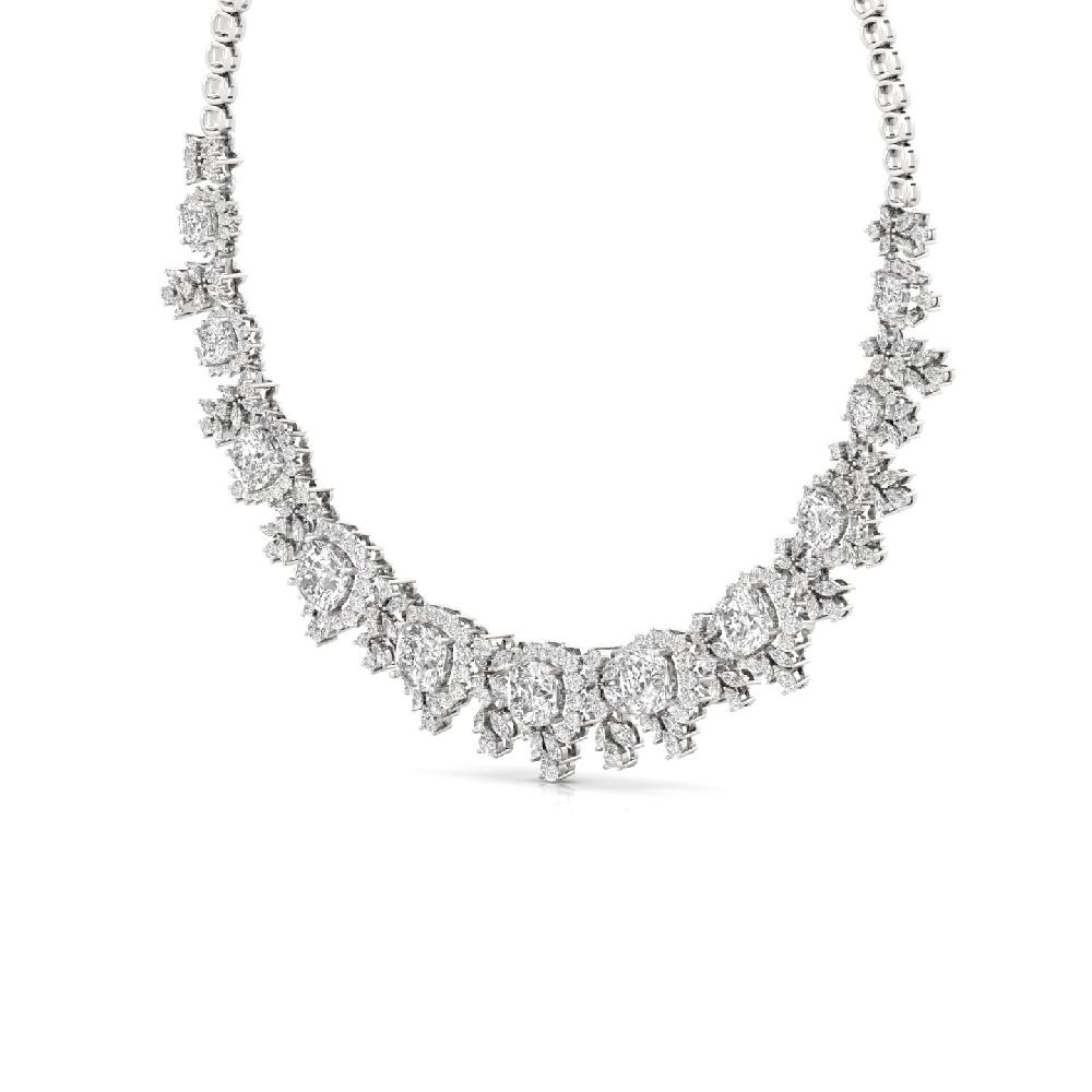 Celestial Elegance Necklace Cushion, Marquise & Pear Lab Grown Diamond Statement Necklace