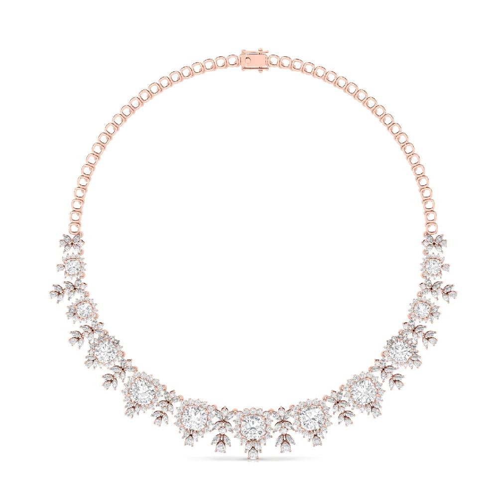 Celestial Elegance Necklace Cushion, Marquise & Pear Lab Grown Diamond Statement Necklace
