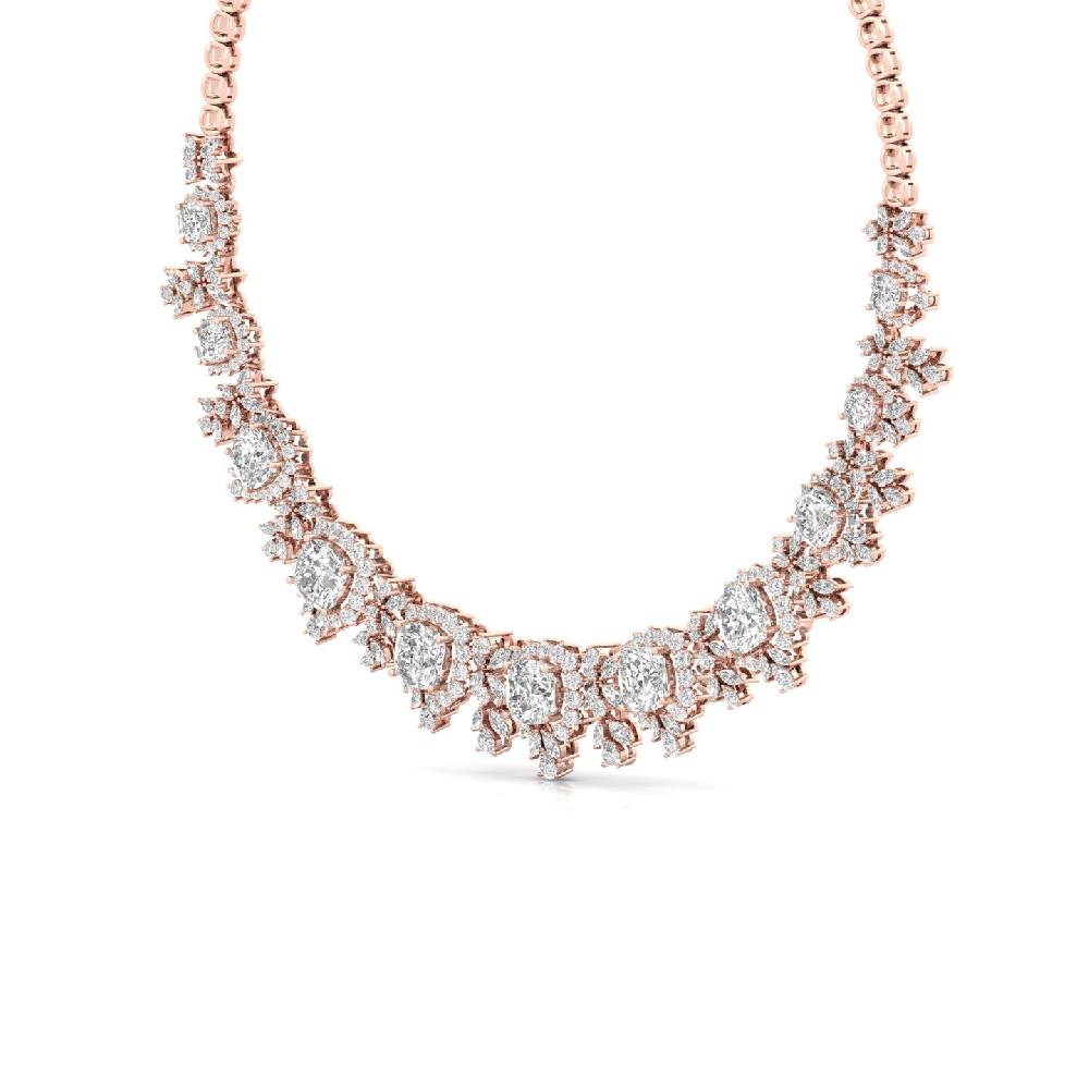 Celestial Elegance Necklace Cushion, Marquise & Pear Lab Grown Diamond Statement Necklace