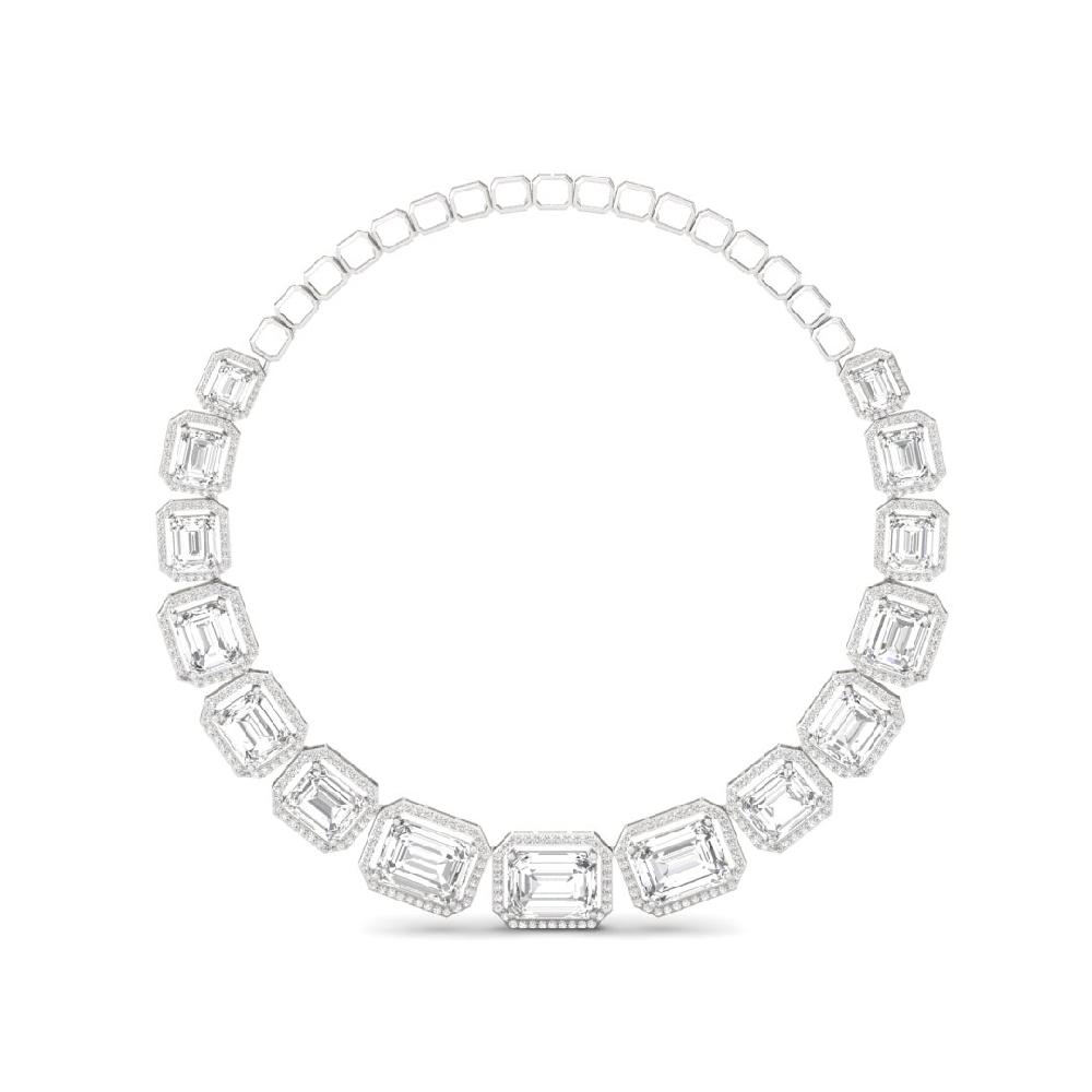 Timeless Radiance Necklace Emerald & Round CVD Diamond Royal Necklace