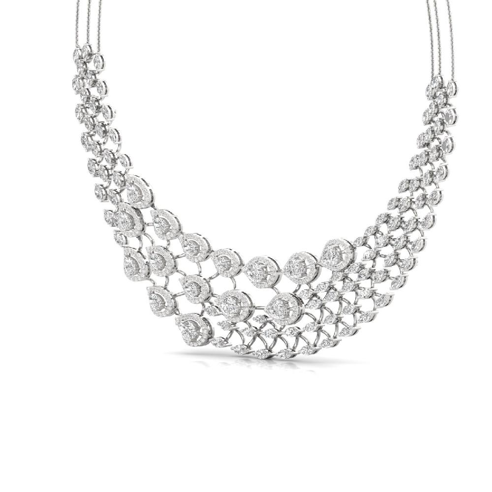 Pear, Marquise & Round Lab Grown Diamond Statement Necklace
