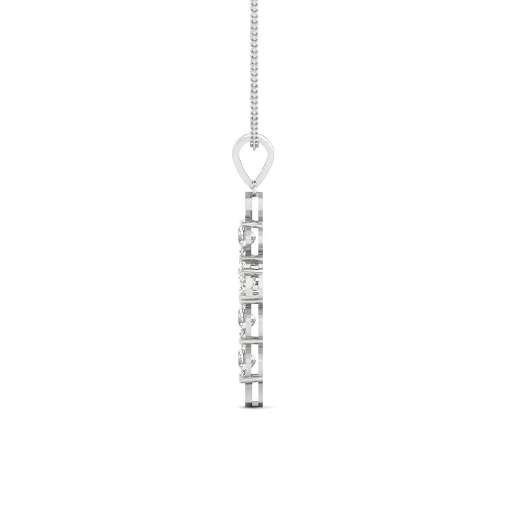 Celestial Elegance Oval & Round Cut CVD-Lab Grown Diamond cross Pendant