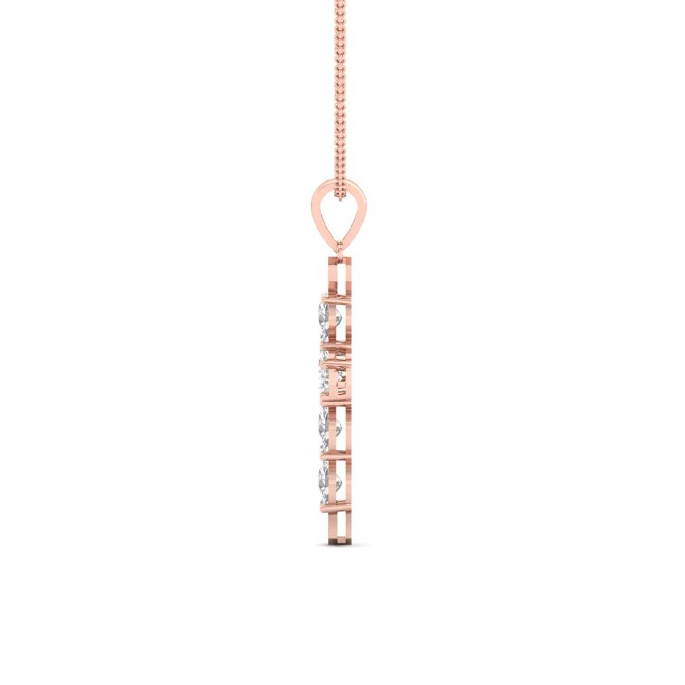 Celestial Elegance Oval & Round Cut CVD-Lab Grown Diamond cross Pendant