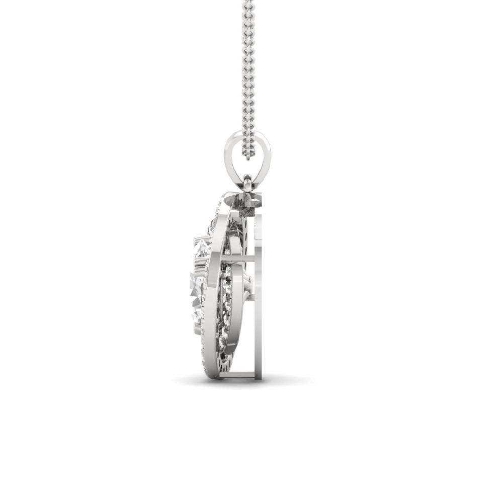Oval & Round Lab Grown Diamond Regal Charm Solitaire Pendant