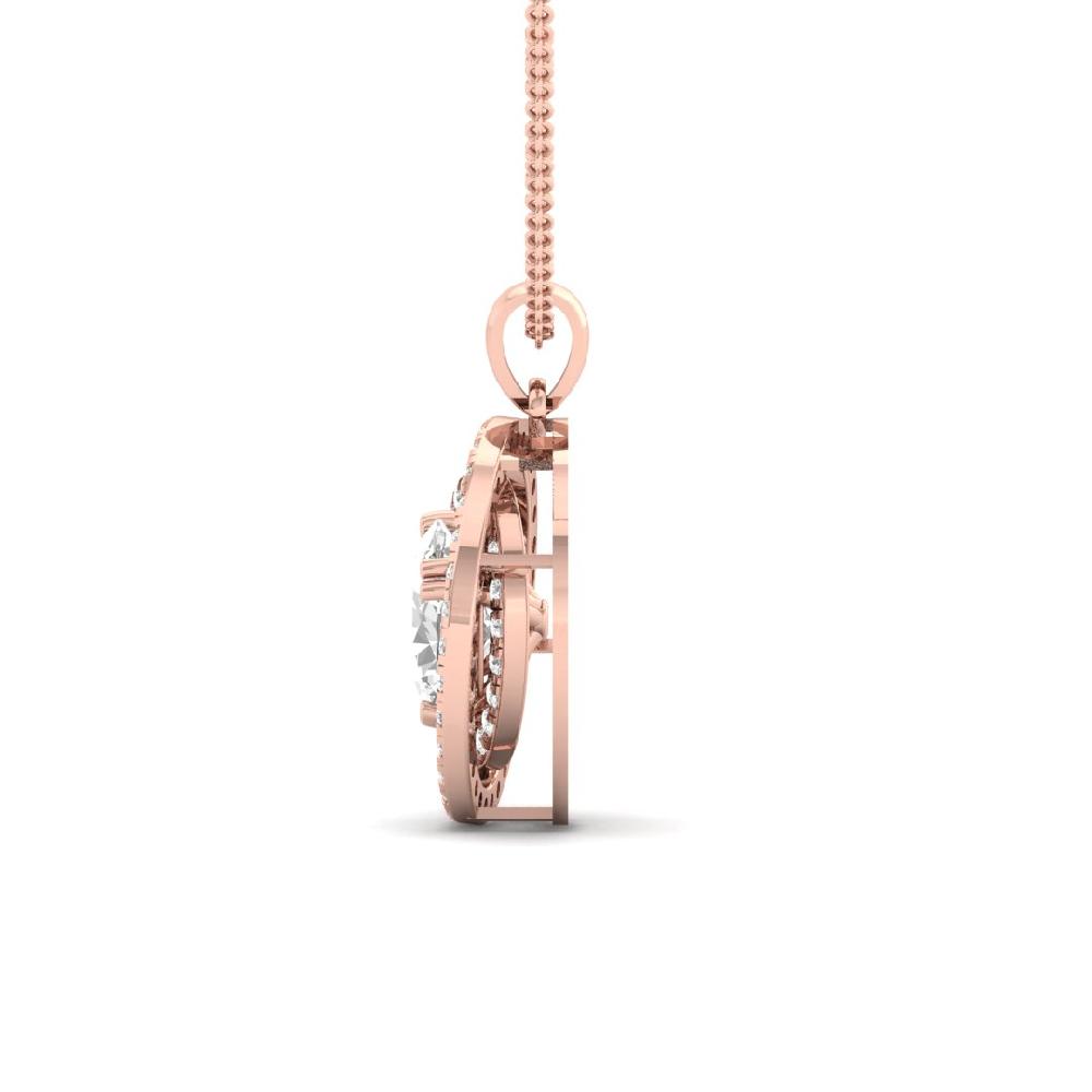 Oval & Round Lab Grown Diamond Regal Charm Solitaire Pendant