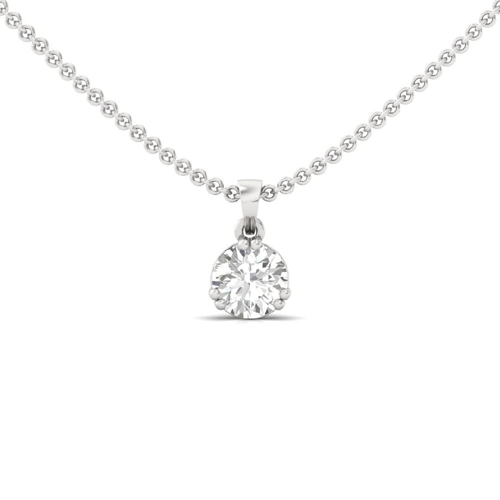 Round Cut CVD-Lab grown Diamond Eternal Grace Solitaire Pendant