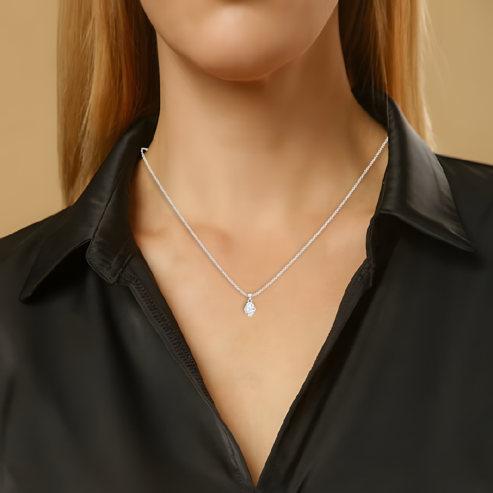 Oval Cut CVD-Lab grown Diamond Timeless Radiance Solitaire Pendant